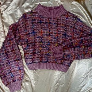 Pink rainbow stitch sweater
